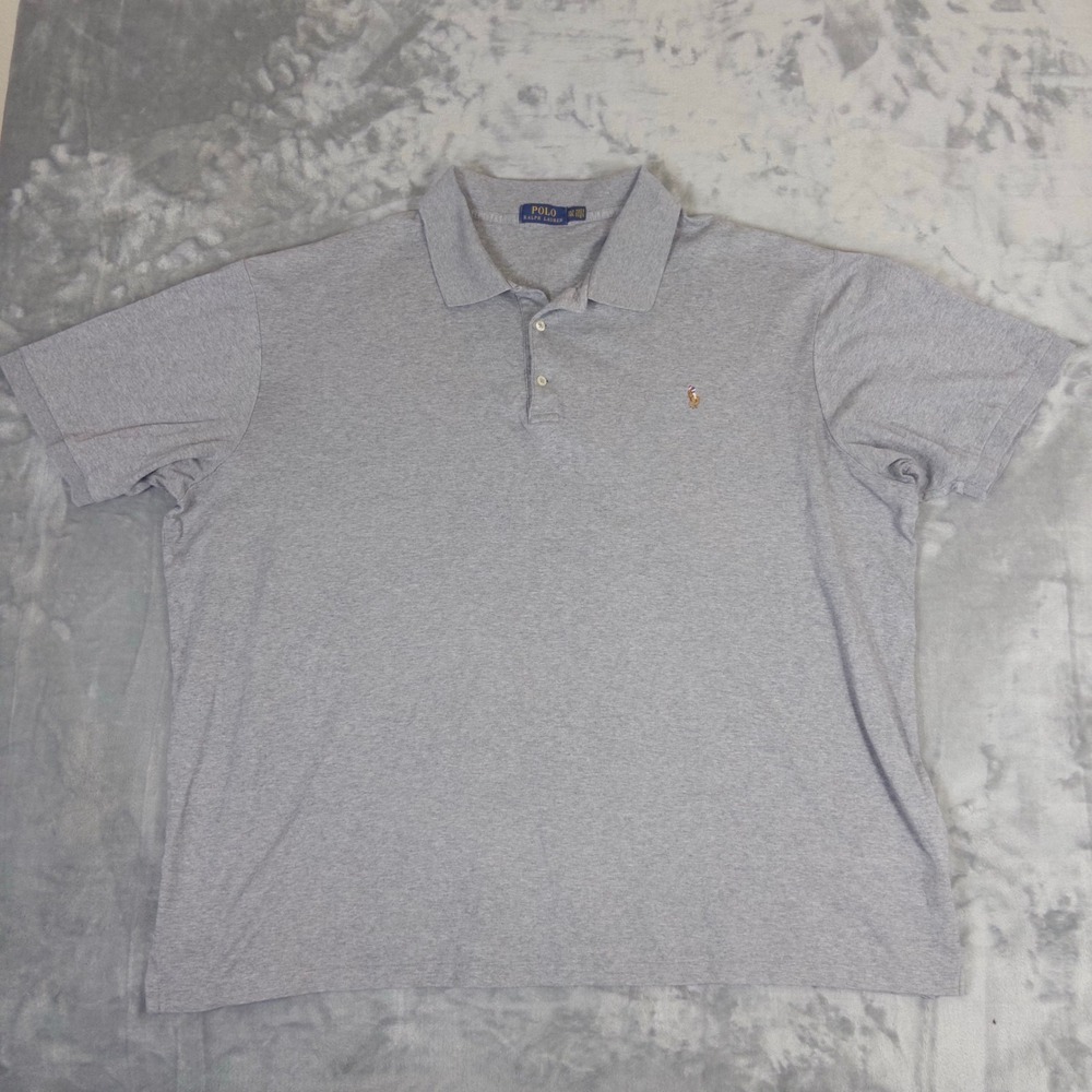 Polo Ralph Lauren Polo Shirt Mens 3XLT Grey Short Sleeve Pony Logo Big & Tall